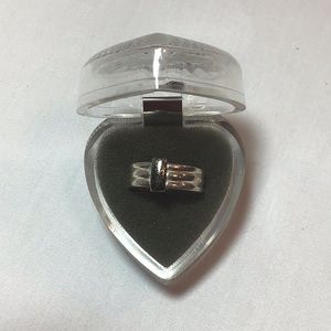 Steel three band ring